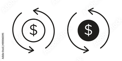 Refund icon collection. modern simple icons for web