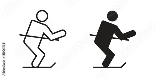 Skiing icon collection. modern simple icons for web