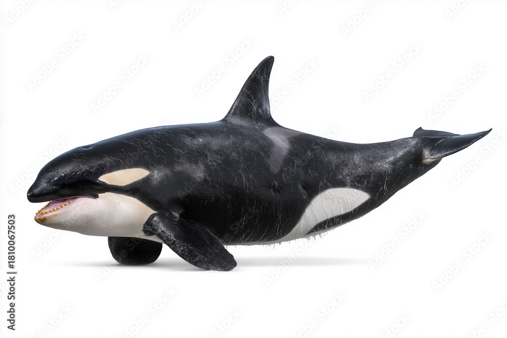 Fototapeta premium Smiling killer whale for ocean wildlife design