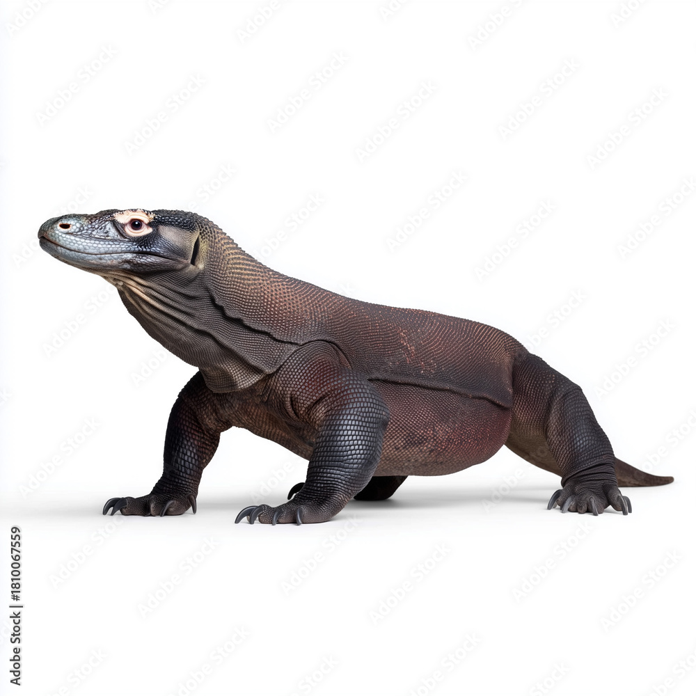 Obraz premium Komodo dragon lizard on white background