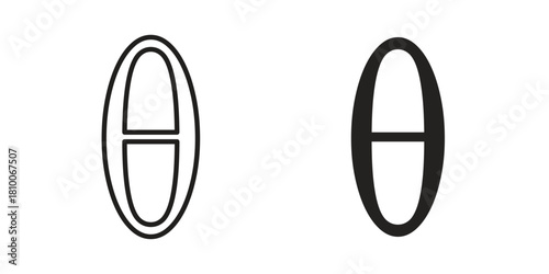 Theta icon collection. modern simple icons for web