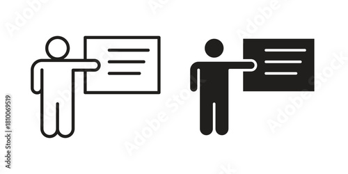 User chalkboard icon collection. modern simple icons for web