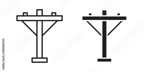 Utility pole icon collection. modern simple icons for web