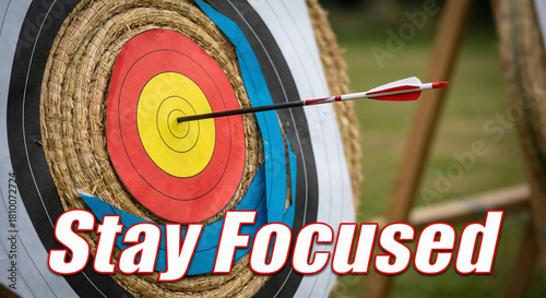 Stay Focused: Archery Bullseye with Arrow