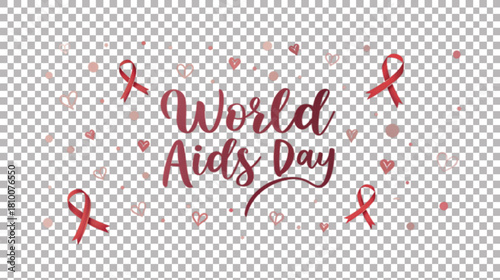 World AIDS Day Soft Pink Watercolor Ribbon Art.