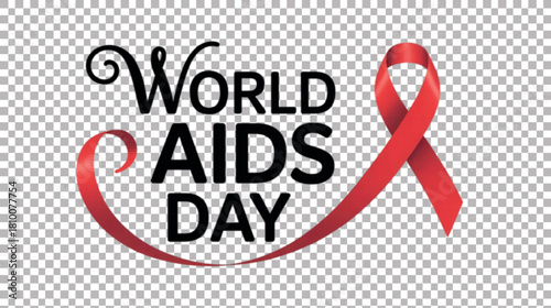 AIDS Awareness Ribbon Minimal Vector Icon.