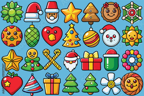 Cheerful Christmas icons bring joyful holiday spirit, use these festive designs for cards, social media, and branding projects to capture the magic