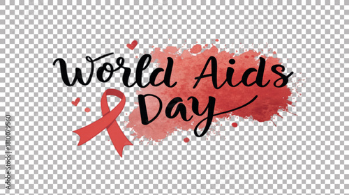 World AIDS Day Bold Ribbon Illustration Logo.