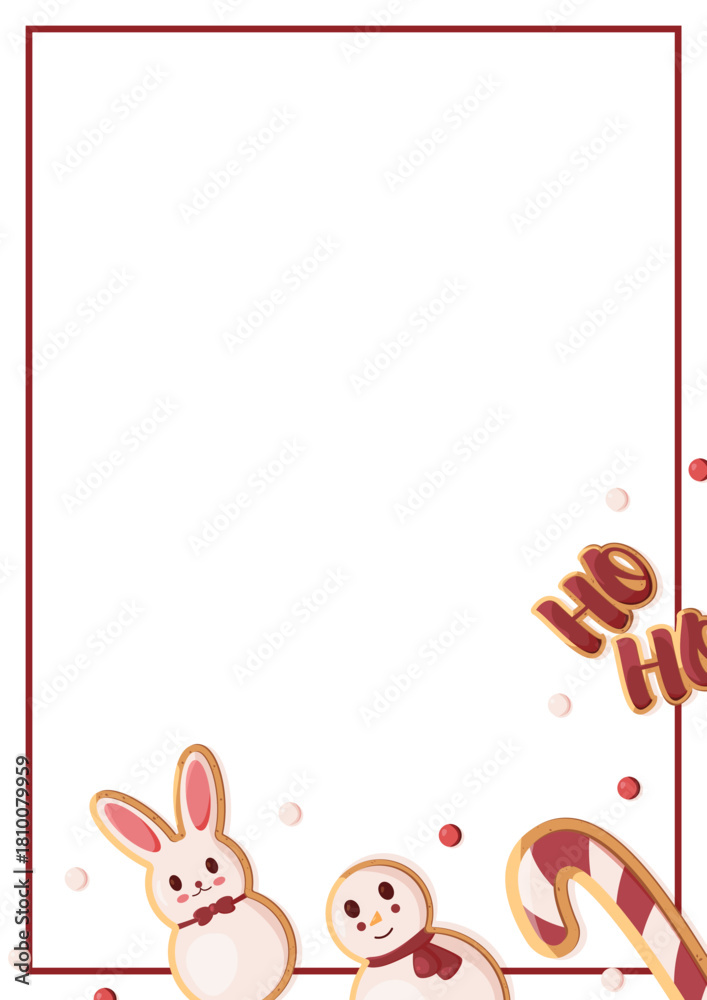 Obraz premium Christmas cookies template with space for text. Template for postcards, invitations, flyers, advertisements, promotions, notifications, emails, etc.