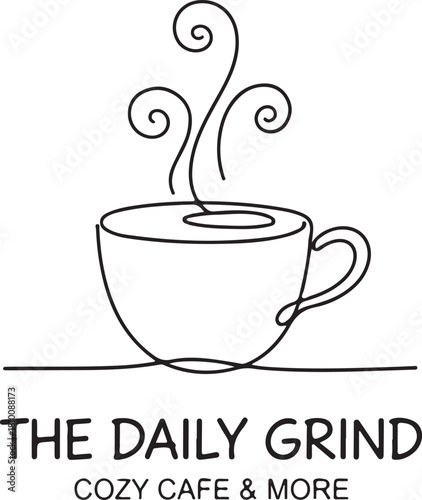 Daily grind cozy cafe minimalist line art design