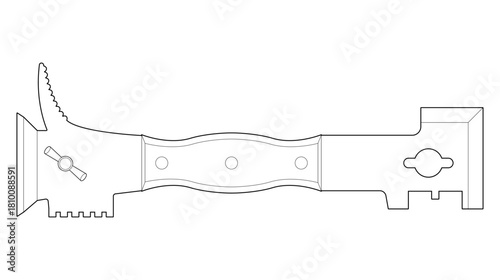 A vector illustration of a beekeeper's tool, featuring a chisel, isolated on a white background.