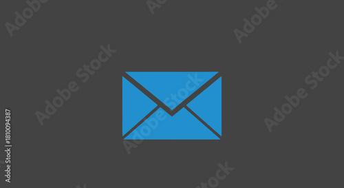 Blue envelope icon centered against a dark gray background