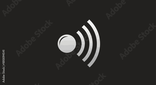 Wireless symbol on black
