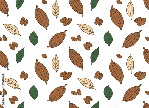 A seamless nut against a white backdrop, featuring a hand‑drawn contour pattern with almond