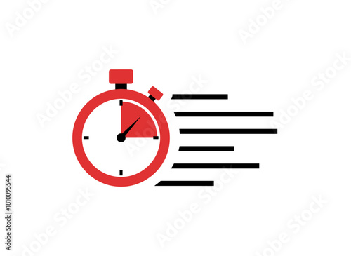A stopwatch tracking time, a stopwatch featuring a button icon, a timer with directional arrows, an alarm clock sounding, a countdown idea, all presented as a colored flat vector illustration on a