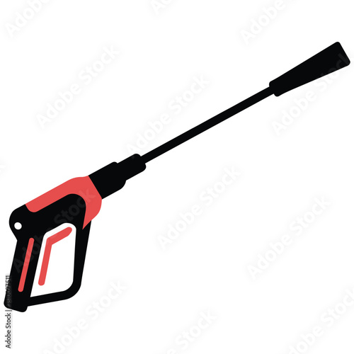 High pressure washer gun, jet spray minimalist logo icon, flat pictogram symbol, vector illustration, cleaning and power washing concept, digital design for apps, websites, signage, and promotional ma