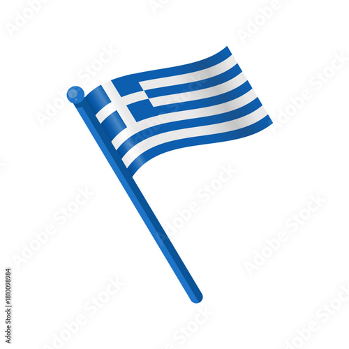 Waving greece flag isolated