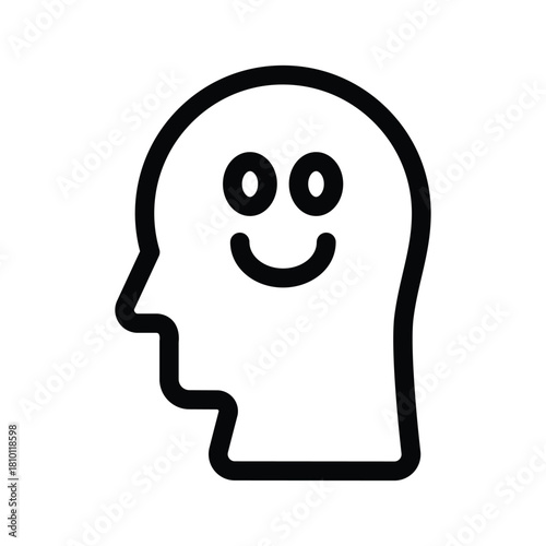 Happy reaction mind icon