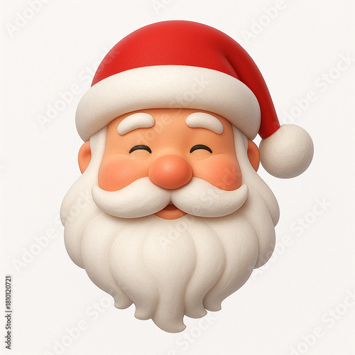 papai noel : Set of amilling santa clause 3d icon isolated on white