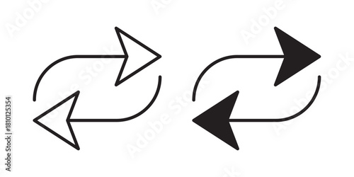 Repeat All Icon. Vector illustration with stroke and fill on a white background.