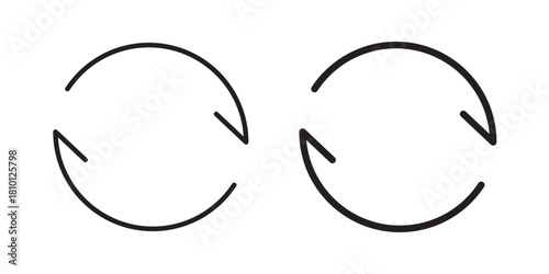 Sync Circle icon. Vector illustration with stroke and fill on a white background.
