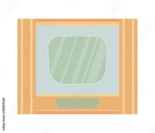 Retro TV-set in flat design. Vector illustration.