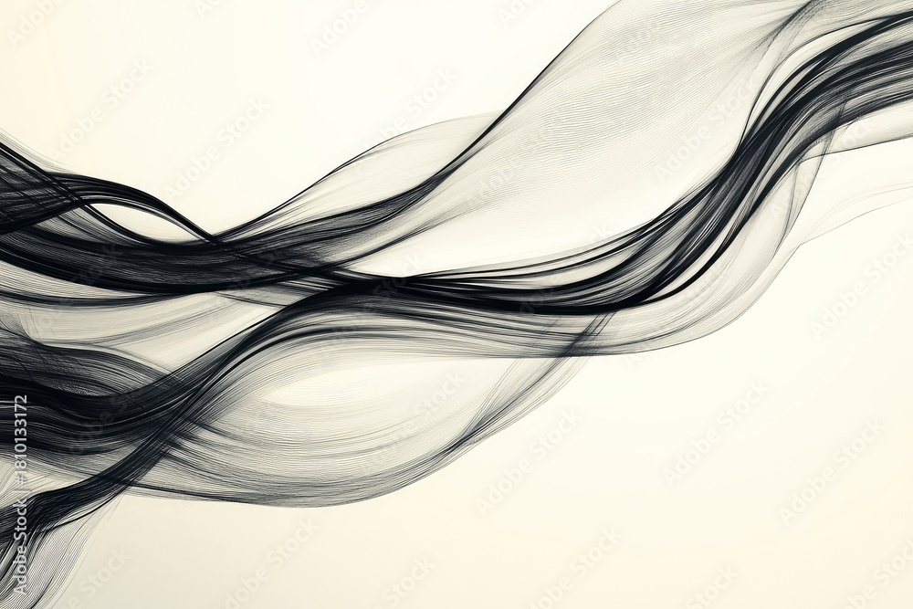 Obraz premium Minimal Fluid Line Composition — Soft Emotional Abstract Background