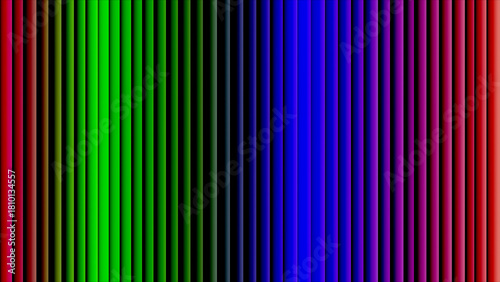 Vibrant multicolored vertical stripes in a graphic pattern against a black background