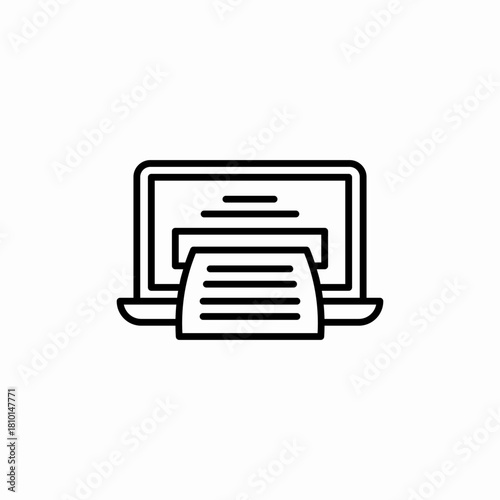 laptop online bill icon sign vector