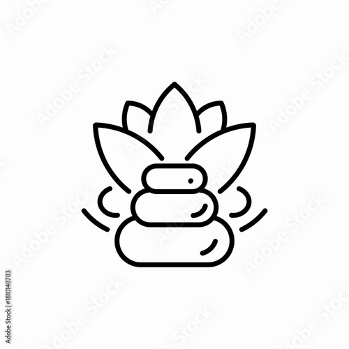 spa lotus stones icon sign vector