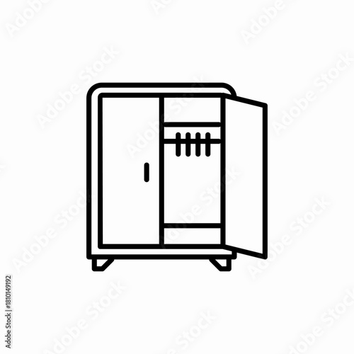 wardrobe cabinet icon sign vector