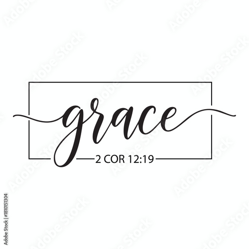 Grace Script 2 Cor 12 19 Bible Verse Calligraphy Design