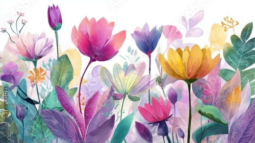 A stunning display of assorted flowers in vivid colors against a soft background evokes a joyful springtime feel.