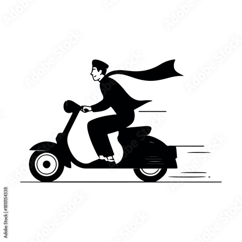 Urban stylish sprint dynamics iconic logo design speedy scooter dash logo vector icon
