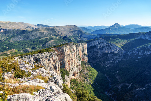 Verdon Gorge, Gorges du Verdon in French Alps, Provence, France. Amazing landscape of the famous canyon