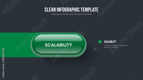Consulting Report 1 Step Infographic Slideshow Layout. Product Profile One Element Diagram Presentation Design. Creative Development Frame Template Vector Illustration.