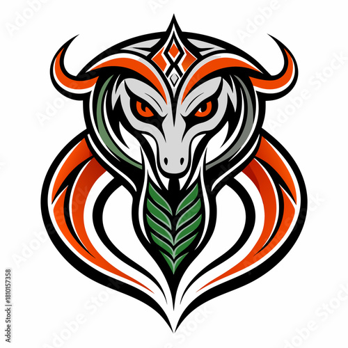 Fierce cobra dragon head esports mascot logo Vector, illustration