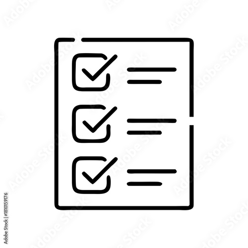 Checklist with check marks and empty lines for task management  
