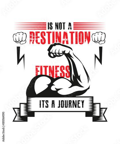 Bold Fitness T-Shirt Design – Gym Motivation, Workout Typography, Streetwear Style