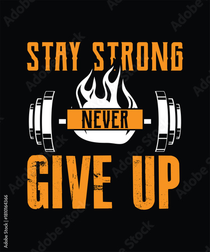 Bold Fitness T-Shirt Design – Gym Motivation, Workout Typography, Streetwear Style