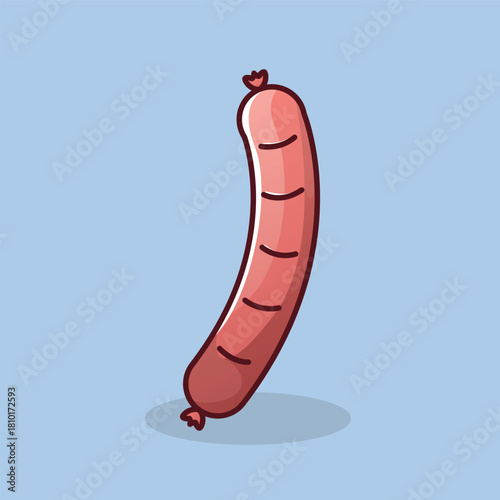 Cute Colorful Sausage Vector Illustration for Food Branding and Cartoon Design