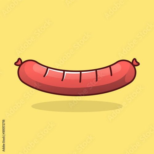 Cute Colorful Sausage Vector Illustration for Food Branding and Cartoon Design