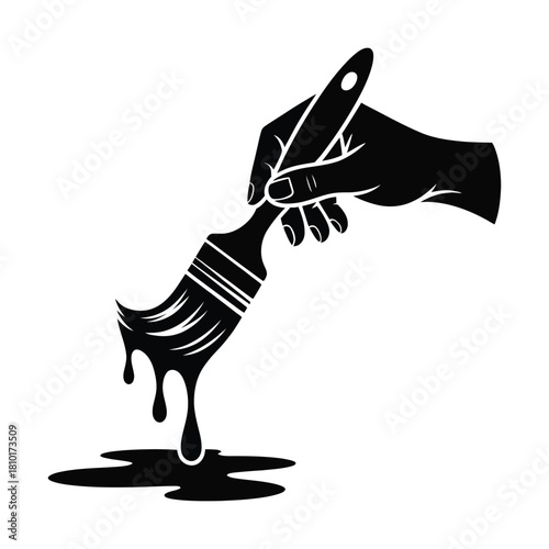 A skilled hand wielding a paintbrush, dripping with vibrant paint, ready to create a masterpiece, isolated on white background unleash your creativity and bring your vision to life