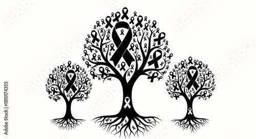 Black & White HIV Prevention Symbol Vector Icons1