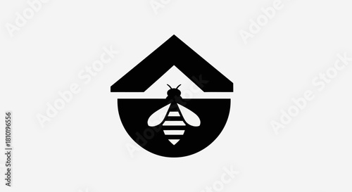 Abstract bee design symbolising nature and environment on white background