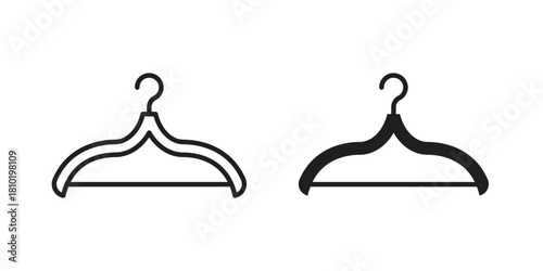 Hanger icon illustration, thin line vector, web design sign,