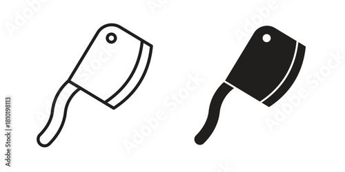 Hatchet icon illustration, thin line vector, web design sign,