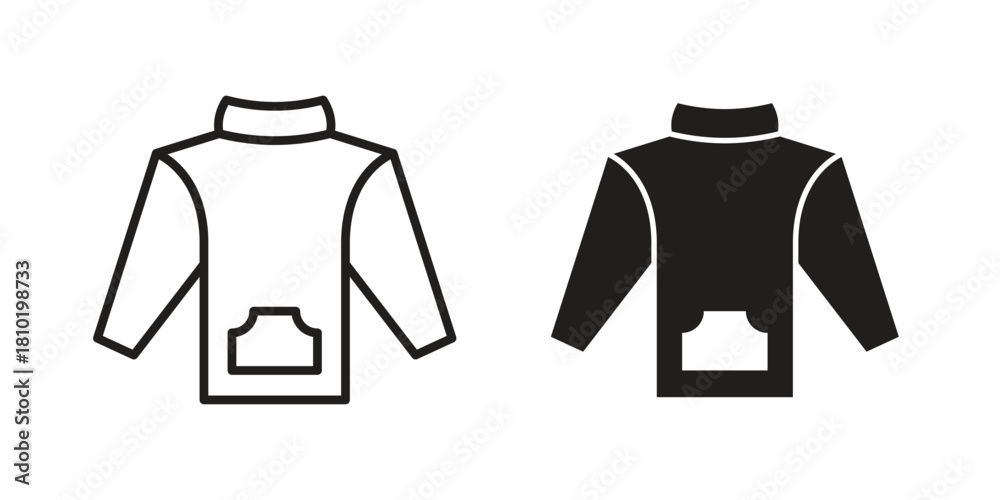 Naklejka premium Hoodie jacket icon illustration, thin line vector, web design sign,