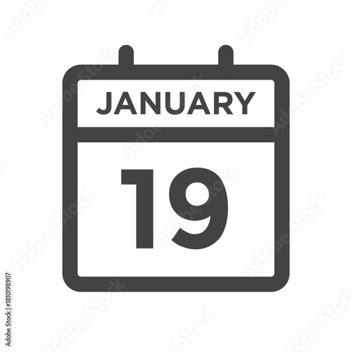 January 19 Calendar Day Calender Date for Deadline or Appointment