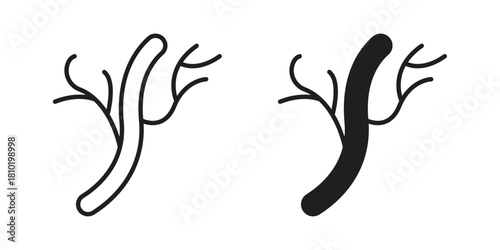 Human artery icon illustration, thin line vector, web design sign,